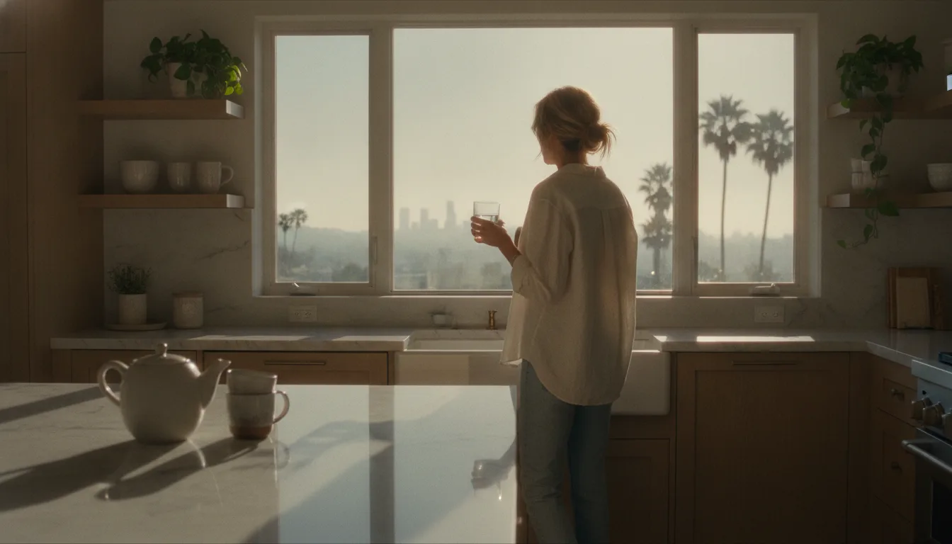 A quiet morning in Bel-Air — the part of the day Aniston's team calls non-negotiable.
